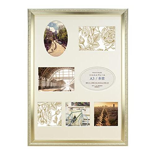 万丈 VANJOH シャルムフレーム A3/多窓 シルバー 106707 壁掛専用 | 