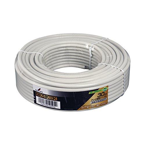 DXアンテナ 同軸ケーブル 【2K 4K 8K 対応】 30m 両端無加工 S-4CFB ホワイト S4CFB30S(P) | 