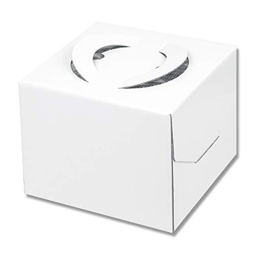 シモジマ (ヘイコー) ケーキ箱 キャリーデコ 5号 高さ150mm トレー付 ホワイト 1枚 004246820 | 