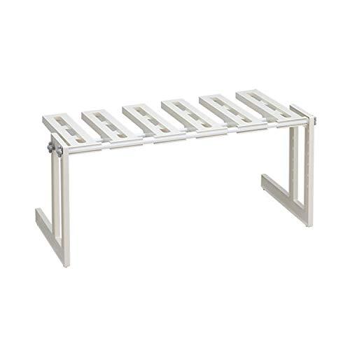 Belca キッチン 日本製 収納 そのままin シンク下フリーラック1段 伸縮タイプ 幅50~75×奥行30.3×高さ30.9cm ホワイト | 