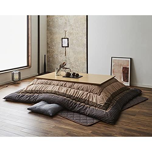 イケヒコ ゆかり ふわふわで暖かい 上品な雰囲気を作れるこたつ布団 長方形 205×285cm しじら織生地 ブラウン ぬくぬく暖かい中綿を使用 | 