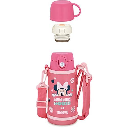 サーモス 水筒 真空断熱2ウェイボトル 0.6L/0.64L ミニー コーラルピンク ストロー コップ 子供用 通園通学 FJO-601WFDS | 