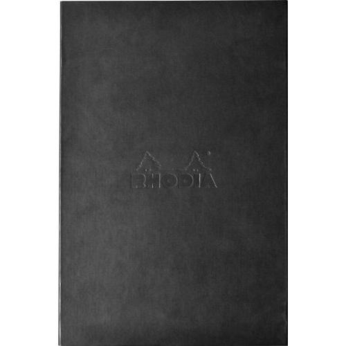 ロディア カバー付き メモ帳 ハードカバー No.16(A5) ブラック (ブロックロディア No.16 オレンジ入り/80枚 5mm方眼)RH | 