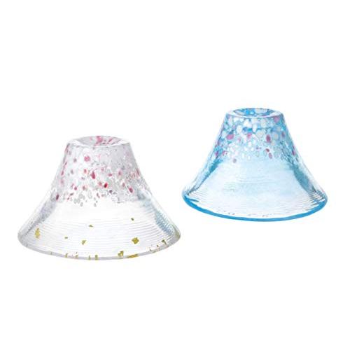 東洋佐々木ガラス 日本酒グラス 招福杯 桜富士 冷酒杯揃え 淡桜 晴桜 2個セット ピンク ブルー 約45ml 直径7.8cm×高さ4.5cm | 