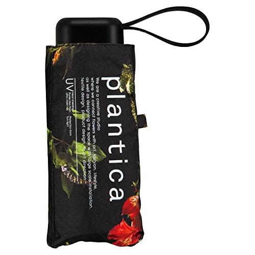 Wpc. 日傘 [plantica×Wpc.]フラワープリントタイニー ブラック [遮光率100%・UVカット率100％・UPF50＋・晴雨兼用 | 