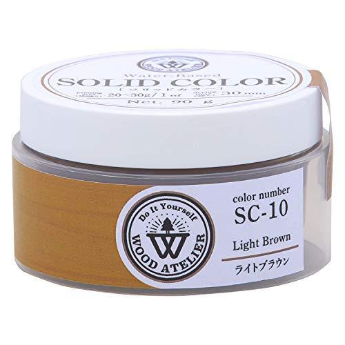 和信ペイント 水性ペースト状ニス ウッドアトリエ ソリッドカラー 90g ワックス感覚で使える 800830 屋内木部用 SC-10 ライトブラ | 