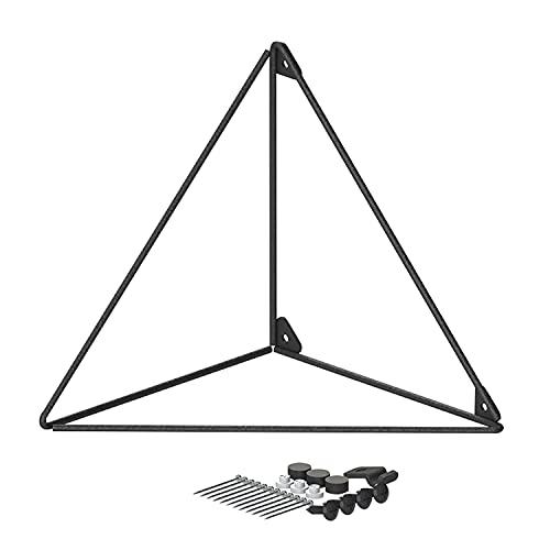 平安伸銅工業 LABRICO ウォールシェルフ トライアングルフレーム L 棚受 石膏ボードピンまたはネジで取付 ブラック WPK-68 | 