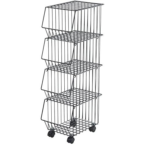 下村企販 スタッキングバスケット 上にも物が置ける 4段 日本製 37751 | 