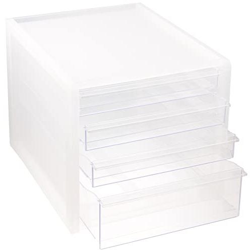 サンカ ソーフィス デスクまわりの書類も小物もまとめてすっきり収納 A4クリアファイルサイズ対応 レタートレークリア 浅型3段+深型1段 小物整 | 
