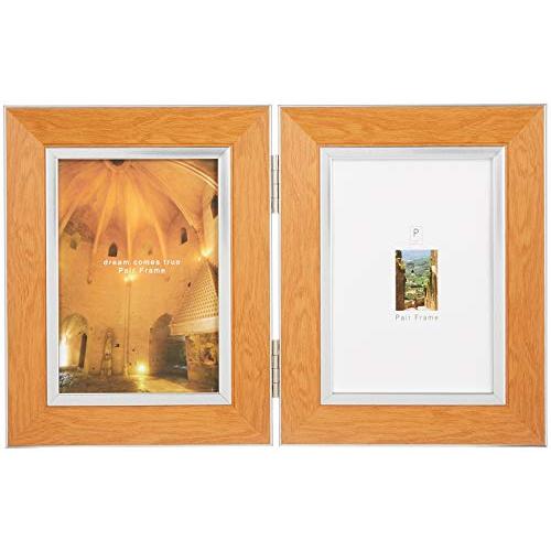 VANJOH フォトフレーム ペアフレームLW [ Lサイズ×2枚] 縦 ライトブラウン PF-LWT-LB | 