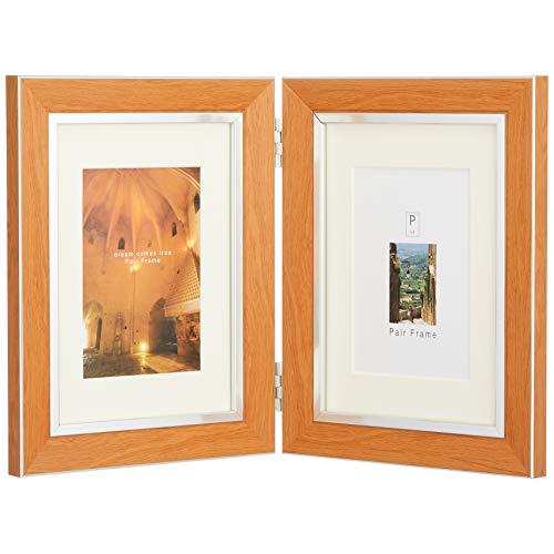 VANJOH フォトフレーム ペアフレーム L・2L マット台紙付き 縦 ライトブラウン PF-2LWY-LBL | 