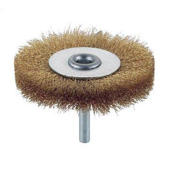 TRUSCO(トラスコ) 軸付ホイールブラシ φ75X軸6 真鍮 線径0.15 TB-6244 | 