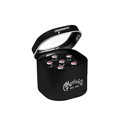 MARTIN 18APP0007 クローム/レッドドットLIQUIDMETAL LUXE BY MARTIN Bridge Pins ブリッジピ | 