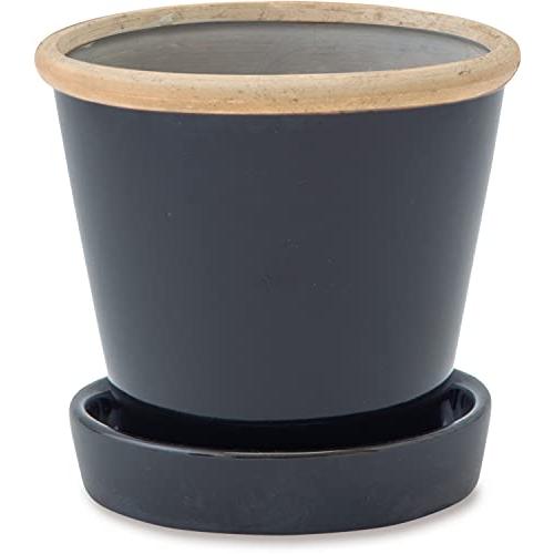 POSH LIVING(ポッシュリビング) グロッシーポット チャコール サイズ：約φ10 H10 30757 | 