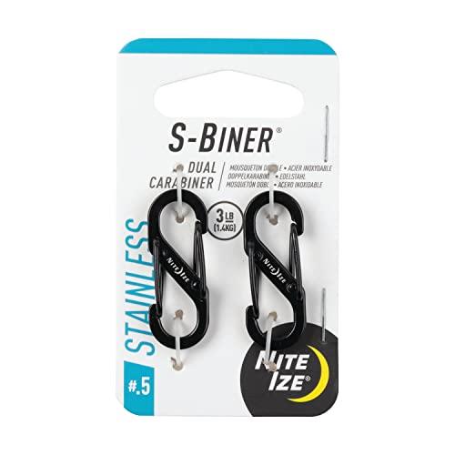 ナイトアイズ(NITEIZE) エスビナー ステンレス カラビナ #0.5 2個入 ブラック SBHLF-2PK-01 (日本正規品) | 