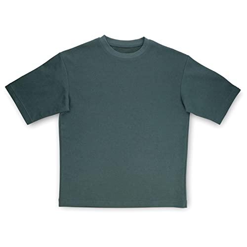 おたふく手袋 夏用Ｔシャツ フーバー [オーバーサイズ 5分袖 外側コットン 肌面側冷感ポリエステル ポケット付] FB-700 オリーブ Lサ | 