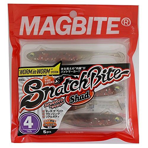 HARIMITSU(ハリミツ) ワーム マグバイト スナッチバイトシャッド 4インチ アカハラベイト #01 MBW04 ルアー | 