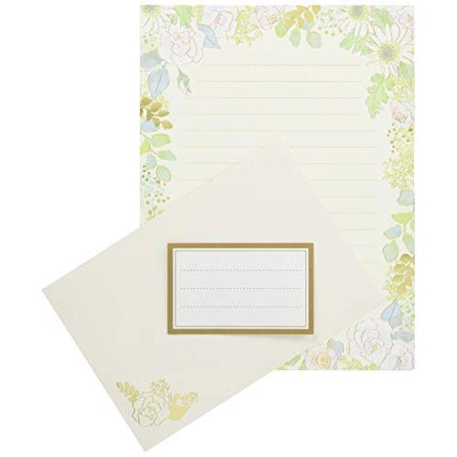 包む レターセット グリタリングフラワー ホワイト TL009 | 