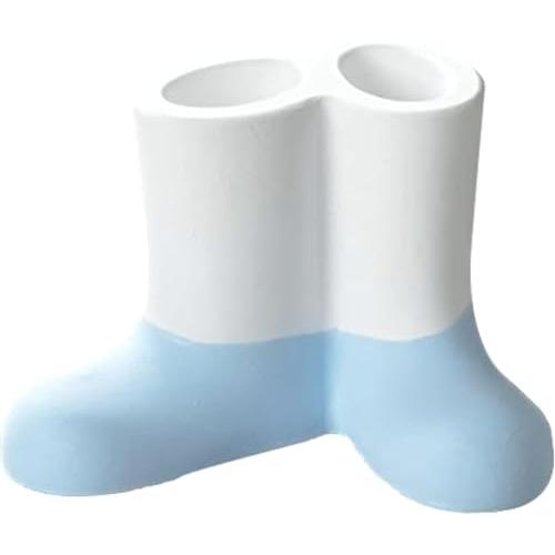 アネスティ 珪藻土 歯ブラシ スタンド 2本用 ブルー 幅8.3×奥行5.5×高さ5.5cm Karari 水滴を吸い取る HO1901 | 