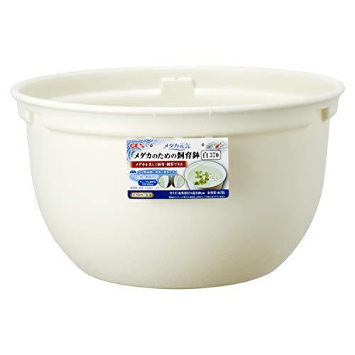 ジェックス GEX メダカ元気 メダカのための飼育 鉢 白 370 約外径37×H20cm 約12L 屋外飼育 樹脂製 軽量 2つの水抜け穴 | 