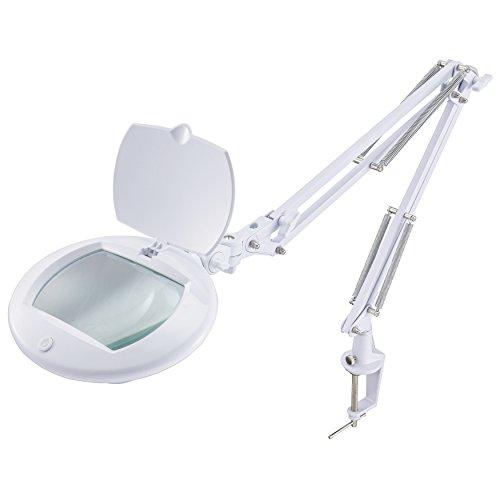 OHMルーペ付きLEDアームライト エルズーム [品番]07-8133 AS-L8095-2B-W ホワイト | 