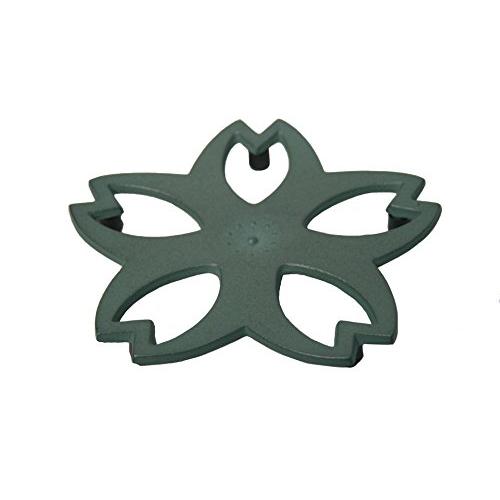 池永鉄工 南部鉄器 鍋敷き 鉄瓶用 急須 釜敷き 16.5×16.5 桜 青竹 | 