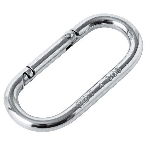 MM(水本機械) ステンレス プチカラビナ(スタンダード型) B-1256(P-4) シルバー | 