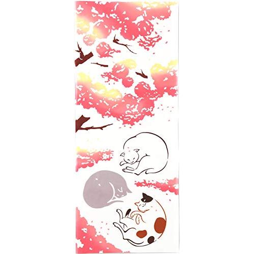 Miyamoto-Towel kenema 日本製 注染 手ぬぐい お花見猫 34×90cm | 