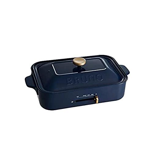 BRUNO ブルーノ コンパクトホットプレート 本体 プレート2種(たこ焼き 平面) ネイビー Navy 紺 おしゃれ かわいい これ1台 蓋 | 