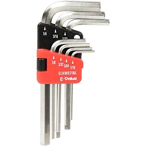 E-Value 六角棒レンチセット インチ 1/16・5/64・3/32・1/8・5/32・3/16・1/4インチ 7本組 ELHW07INL | 