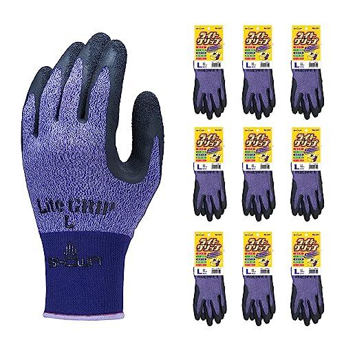 ショーワグローブ(Showaglove) 【軽作業用手袋】No.341 ライトグリップ パープル Lサイズ 10双 | 