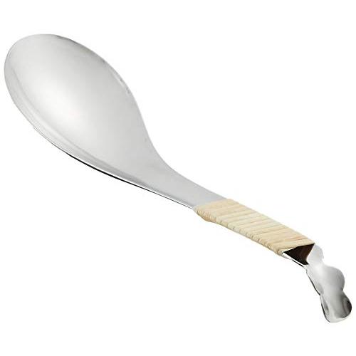遠藤商事 TKG レンゲスプーン 寸法 (長さx幅x高さ)16.5 x 4 x 12.5 cm 穴なし 籐ヅル巻で取っ手が熱くなりにくい 錆に強 | 
