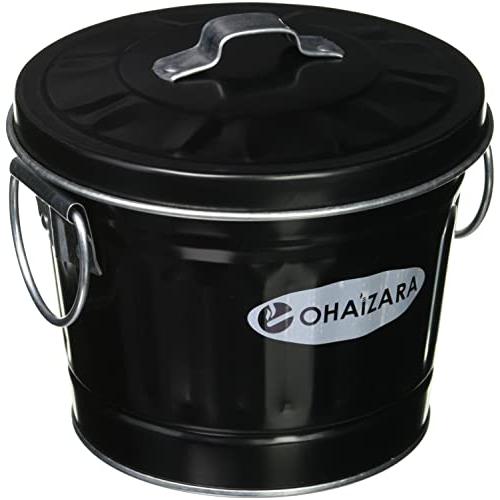 オハイザラ(Ohaizara)日本製 オハイザラ 灰皿 バケツ型 OHB 1Lサイズ フタ付き ブラック (約):口径13.5×底径11×高さ1 | 