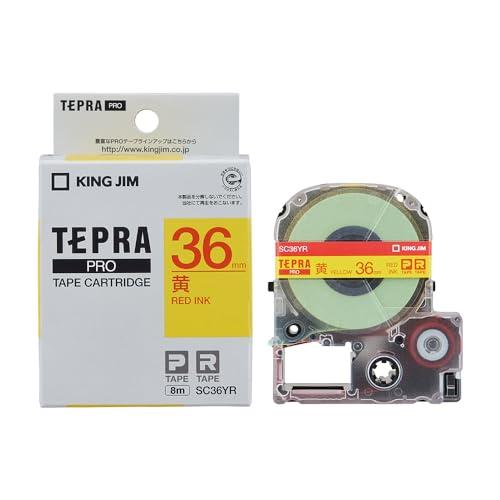 キングジム テープカートリッジ テプラPRO SC36YR 36mm 黄/赤文字 | 