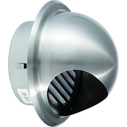 ワールド SUS304ステンレス 丸型フード付ガラリ φ150mm アミ付(10メッシュ) H/L(ヘアーライン)クリアー WFG-150 | 