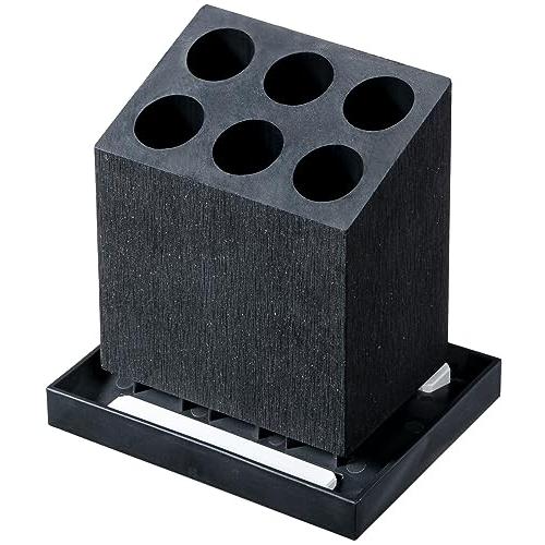 アネスティ 傘立て ブラック 6本立 約縦16×横12.5×高さ17cm カラリ 珪藻土 内蔵 アンブレラスタンド 斜め HO1960 | 