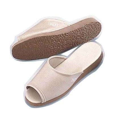 遠藤商事 業務用 抗菌前あきDXスリッパ L ベージュ SSK-5243 上アンリンPVC 底EVAスポンジ 日本製 VSL2403 | 