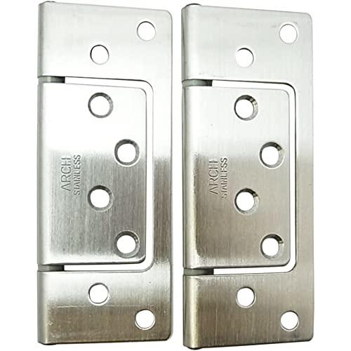 和気産業(Waki Sangyo) ステンフラッシュ丁番 木製扉 軽量扉 戸襖 2個入 ヘアーライン 102mm BH-369 | 