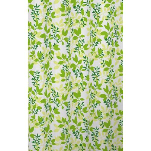 MEIWA スタイリッシュバスカーテン リーフ柄 130cm幅×178cm丈 ライトグリーン S-308 | 