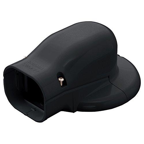 因幡電工 配管化粧カバー ウォールコーナー エアコンキャップ用 壁面取り出し用 ブラック SWM-77-K | 