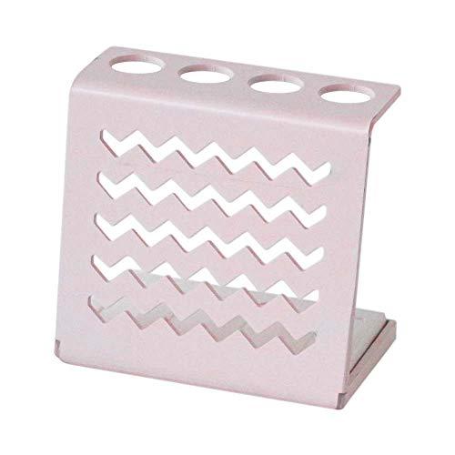 アンドエヌイー(&NE) 珪藻土スチール歯ブラシスタンド ジャギード ピンク 幅8.4cm×奥行4.8cm×高さ8cm 日本製 衛生的 4本 ト | 