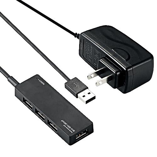 エレコム USB2.0 ハブ 4ポート ACアダプタ付 セルフ/バス両対応 Nintendo Switch動作確認済 ブラック U2H-AN4S | 