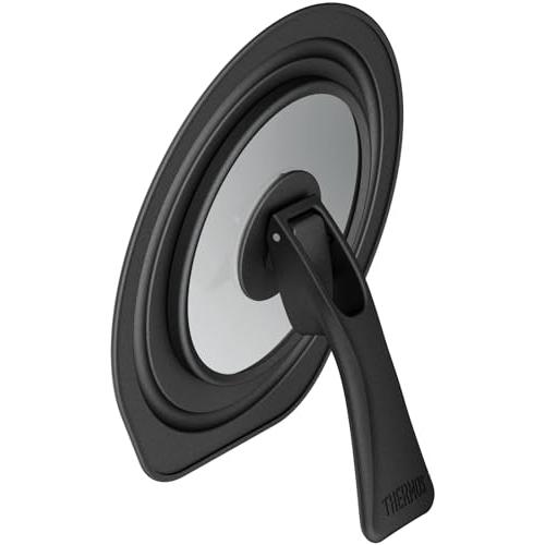 サーモス 折りたたみスタンド式 鍋・フライパンフタ 16cm対応 ブラック KLF-001 BK | 