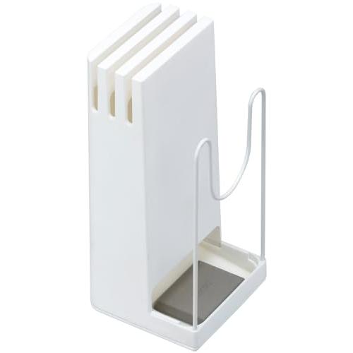 アネスティ 珪藻土 水切り karari 包丁 カバースタンド ホワイト 約幅10×奥10×高22cm HO1948 | 