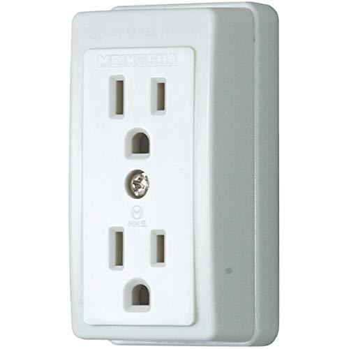 明工 接地ダブルコンセント(白) ME2746W | 