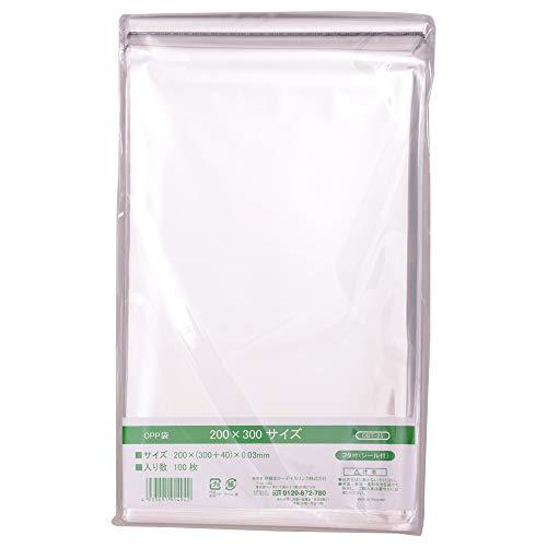 伊藤忠リーテイルリンク OPP袋 テープ付き (フタ付) 透明 封筒 包装 ラッピング 袋 厚さ0.03mm 【200×300サイズ用】 100 | 