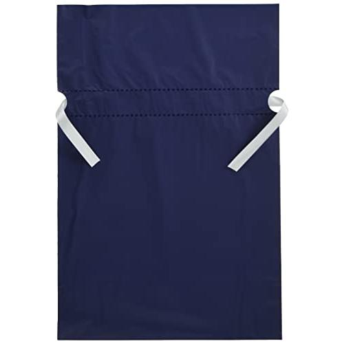 フロンティアカクケイ 巾着袋 梨地 リボン付 底マチ付 M 20枚 ネイビー FK2407 | 