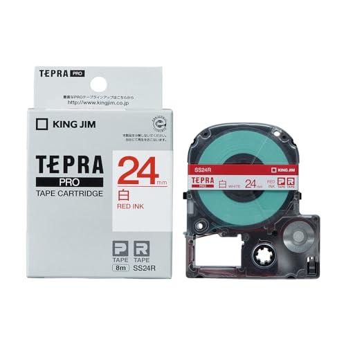 【純正】 キングジム(Kingjim) テプラPROテープカートリッジ 24mm 白ラベル/赤文字 長さ8m SS24R | 