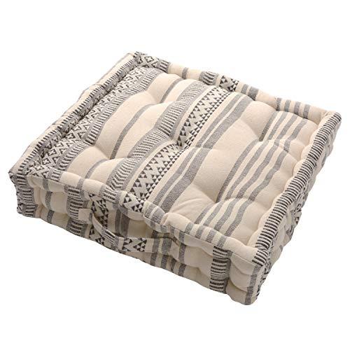 萩原 インド綿クッキークッション テラ 約42×42×10cm ブラック 270051929 | 