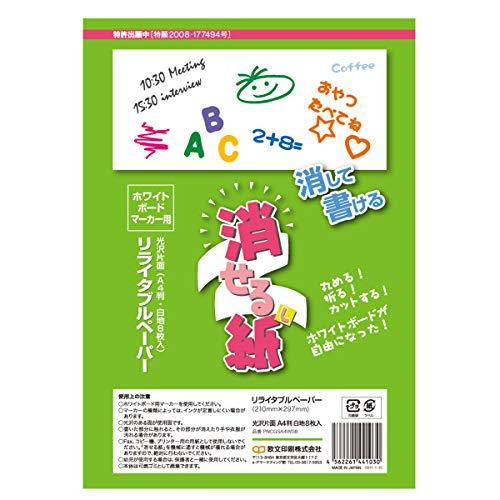 欧文印刷 ホワイトボード 消せる紙 A4判 (8枚入) PNCGSA4W08 | 